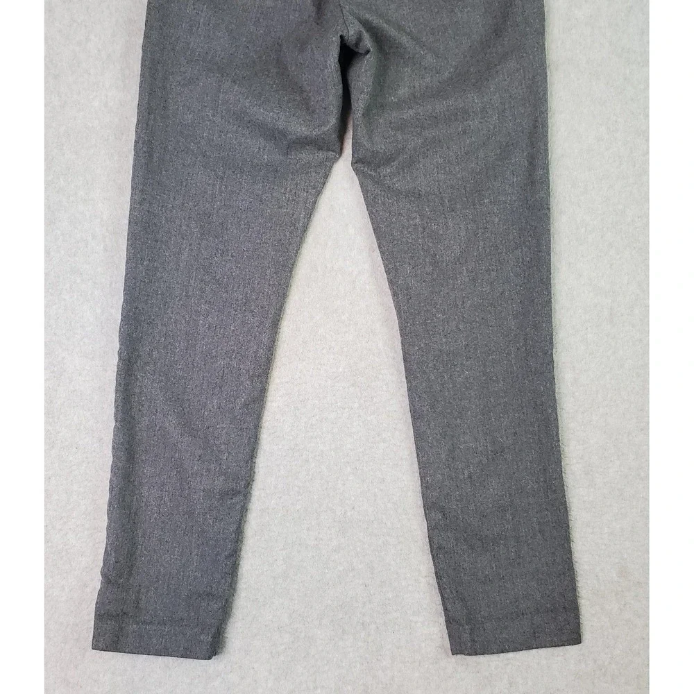 Banana Republic Wool Pants Mens Small Gray Flannel Tapered Fit Drawstring